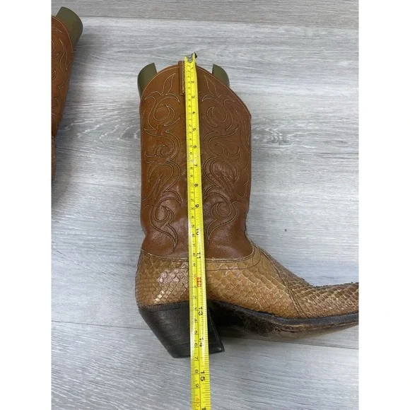 Dan Post Exotic Python Snakeskin 8.5A Leather Western Cowgirl Boots Women's